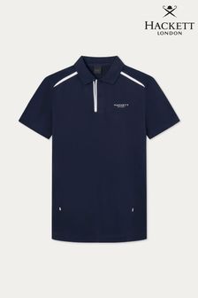 Синяя мужская рубашка поло с короткими рукавами Hackett London (B11847) | €172