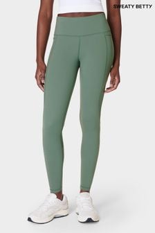 Sweaty Betty Cool Forest Green Full Length Aerial Core Workout Leggings (B11892) | NT$4,200