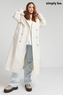 Simply Be Cream Premium Maxi Trench Coat (B11983) | €95