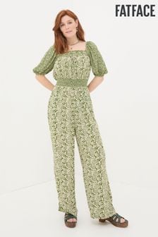 FatFace Green Eva Damask Floral Jumpsuit (B12064) | AED383