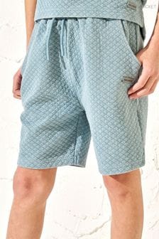 Angel & Rocket Blue Rex Jersey Textured Wash Shorts