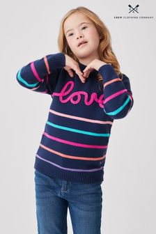 Crew Clothing Love Motif Multicoloured Stripe Jumper (B12157) | €37 - €48