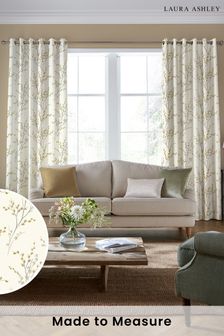 Laura Ashley Ochre Yellow Pussy Willow Made to Measure Curtains (B12292) | SGD 176