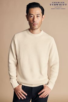 乳白色 - Charles Tyrwhitt精梳棉羅紋圓領套衫 (B12323) | NT$4,200