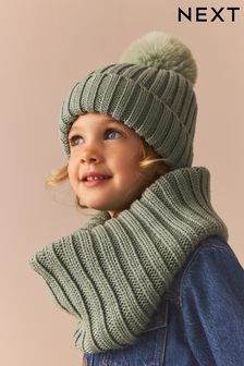 Sage Green Rib Pom Beanie Hat (3mths-16yrs) (B12487) | $9 - $15