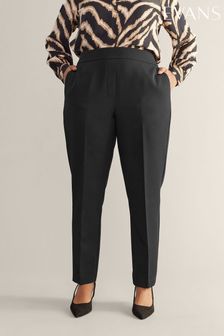 Evans Tapered Leg Black Ground Trousers (B12796) | AED216