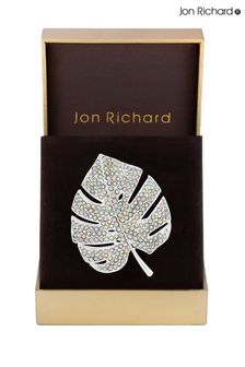 Jon Richard Silver Aurora Borealis Leaf Brooch Gift Box (B12887) | €34