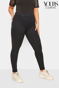 Yours Curve Black Stretch Pull On Jenny Jeggings (B14248) | R638