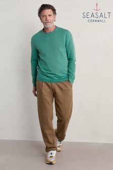 Seasalt Cornwall Green Mens Bolitho Sweatshirt (B14262) | SGD 128