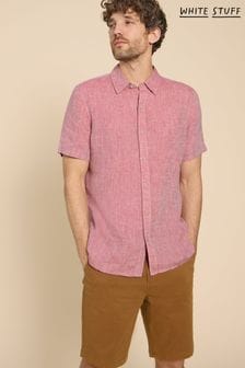 White Stuff Pink Pembroke Linen Shirt (B14266) | kr645