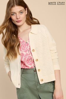 White Stuff Natural Chaterly Crochet Collar Cardigan (B14766) | €79