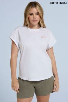 Animal Womens Holly Organic Logo White T-Shirt (B15016) | KRW53,400