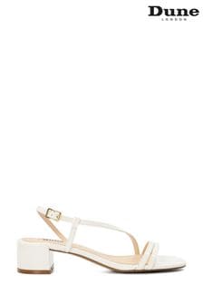 Dune London White Maryanna Low Block Heel Sandals (B15036) | €106