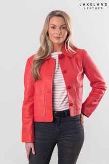 Lakeland Leather Pink Kendal Collared Leather Jacket (B15251) | OMR103