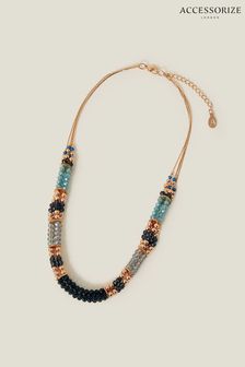 Accessorize Blue Layered Facet Bead Collar Necklace (B15262) | €18