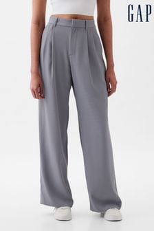 Grey - Gap 365 High Waisted Pleated Trousers (B15273) | kr920