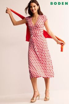 Boden Orange Joanna Cap Sleeve Wrap Dress (B15361) | $154