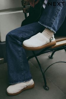 Women s Cream Flat Mules Casual Footwear Next Luxembourg