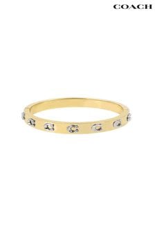 COACH Gold Tone Signature Bangle Bracelet (B15521) | $209