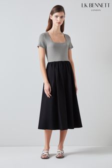 LK Bennett Serina Cotton Lenzing™ Ecovero™ Viscose Blend Dress (B15532) | €235