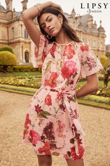 Lipsy pink floral dress hotsell