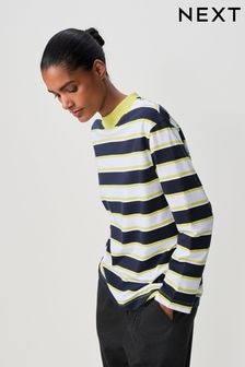 Monochrome Slouch Fit Long Sleeve 100% Cotton Top (B15600) | $24