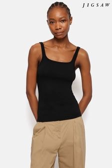 Jigsaw Black Square Neck Layering Tank (B15641) | $67