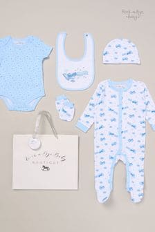 Rock-A-Bye Baby Boutique Pink Printed All in One Cotton 5-Piece Baby Gift Set (B15957) | $40