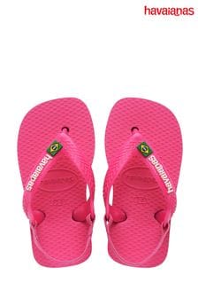 Rosa - Havaianas Baby Brasil Zehentrenner mit Logo (B15976) | 34 €