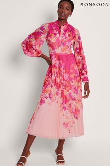 Monsoon Pink Floryn Floral Shirt Dress (B16050) | OMR78