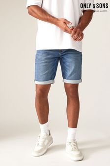 Only & Sons Blue Stretch Denim Shorts (B16061) | €37