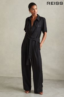 Reiss Joanie Belted Utility Wide Leg Jumpsuit (B16091) | ‏1,443 ‏₪