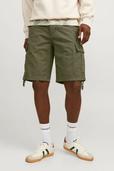 JACK & JONES Green 100% Cotton Cargo Shorts (B16188) | $51