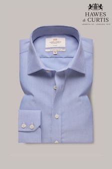 Hawes & Curtis Slim Blue Non-Iron Fine Stripe Shirt (B16258) | 414 SAR