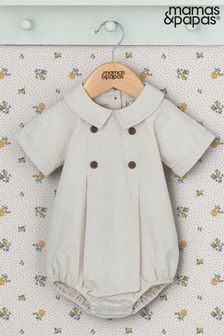 Mamas & Papas Laura Ashley Beige Linen Brown Romper (B16261) | 41 €