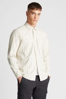 Remus Uomo Cream Tapered Fit Long Sleeve Pinstripe Shirt (B16308) | €116