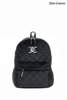 Juicy Couture Girls Quilted Velour Black Backpack (B16342) | 198 QAR
