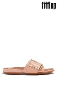 FitFlop Pink Gracie Maxi Buckle Leather Slides (B16357) | LEI 537