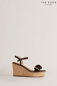 Ted Baker Black High-Heeled Geiia Wedges With Bow Detail (B16434) | OMR65