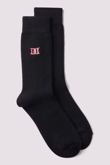 Черный - Мужские носки из кашемира в рубчик на массивной подошве Duchamp (B16447) | €40