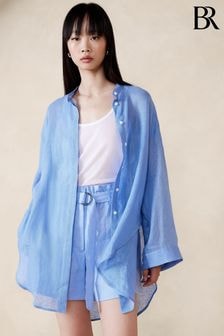 Banana Republic Blue Oversized Linen Gauze Tunic (B16627) | 660 zł