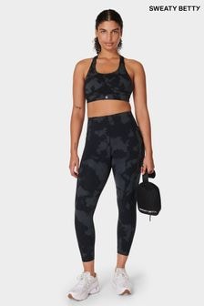 Sweaty Betty Black Fade Print 7/8 Length Power UltraSculpt High Waist Workout Leggings (B16634) | $151