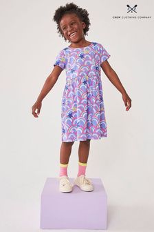 Crew Clothing Company Mid Purple Rainbow Cotton Jersey Dress (B16709) | kr286 - kr389