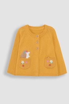 JoJo Maman Bébé Mustard Pet In Pocket Cardigan (B16947) | kr570