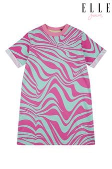 ELLE Junior Girls Pink Wave T-Shirt Dress (B17129) | 124 QAR - 148 QAR