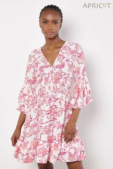 Apricot Pink Sarasa Deep V-Short Dress (B17165) | €44