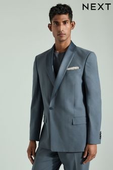 Mid Blue Slim Fit Shawl Lapel Tuxedo Suit Jacket (B17416) | $122