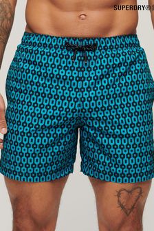 Superdry Blue Printed 15 Inch Recycled Swim Shorts (B17428) | €65