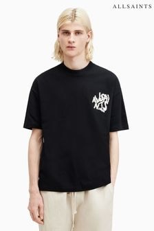 All Saints Black Orlando Short Sleeve Crew Neck T-Shirt (B17570) | $94