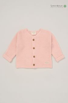 Homegrown Pink Organic Cotton Knitted Cardigan